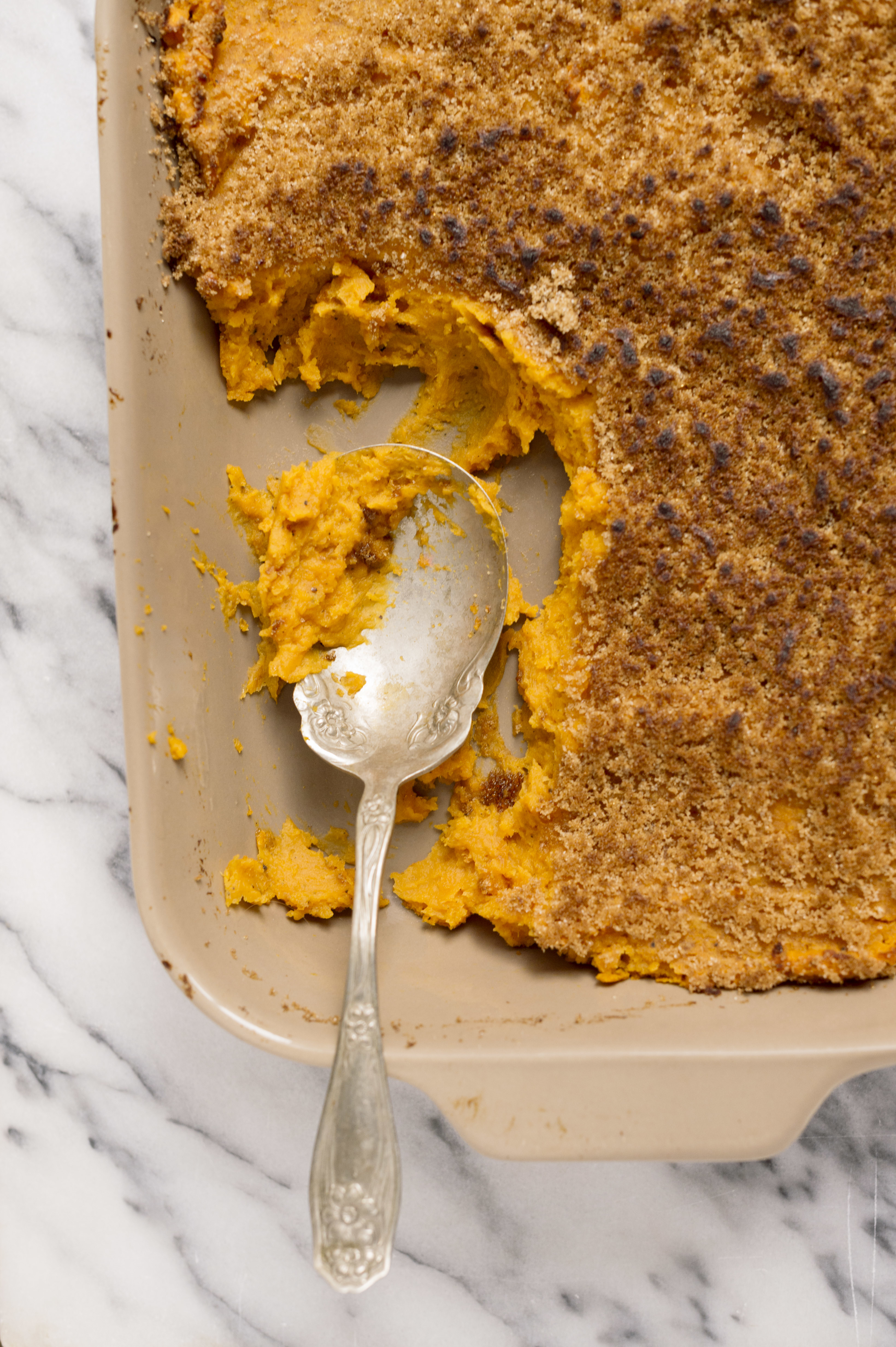 Sweet Potato Casserole with Vanilla Bean and Bay Leaves