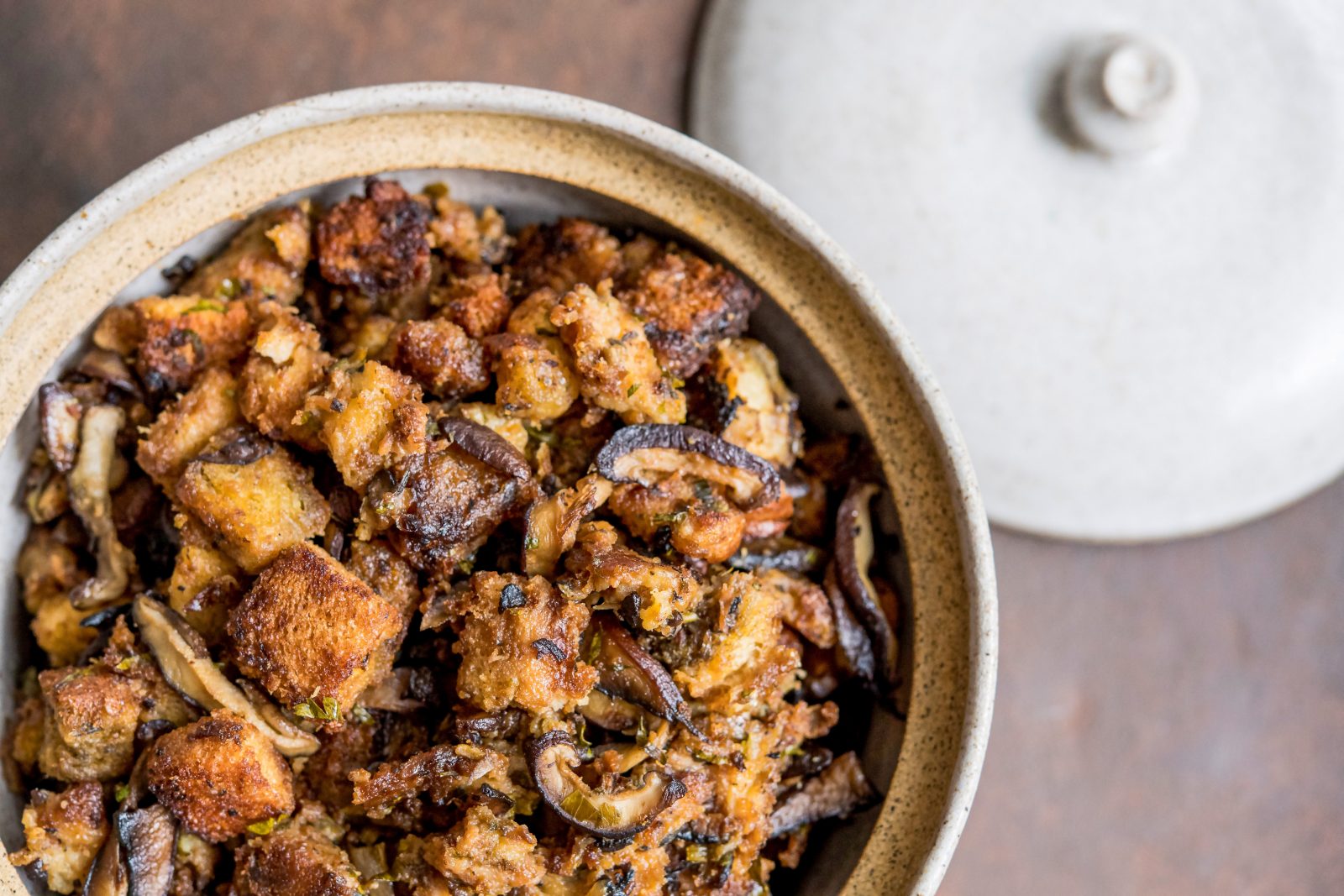 Easy Oven Baked Mushroom Herb Stuffing
