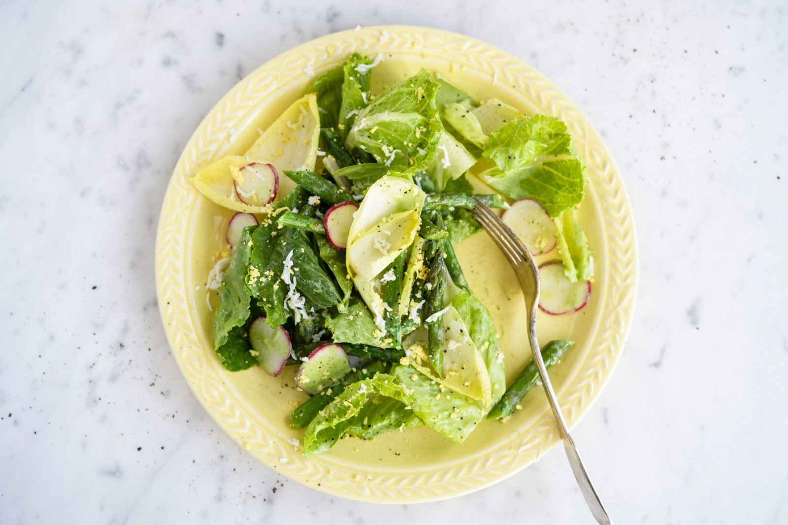 Asparagus Romaine Salad Green Goddess Dressing