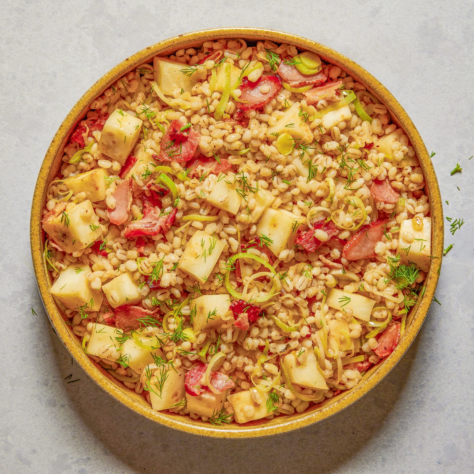 Bacon Barley Pilaf Celery Root