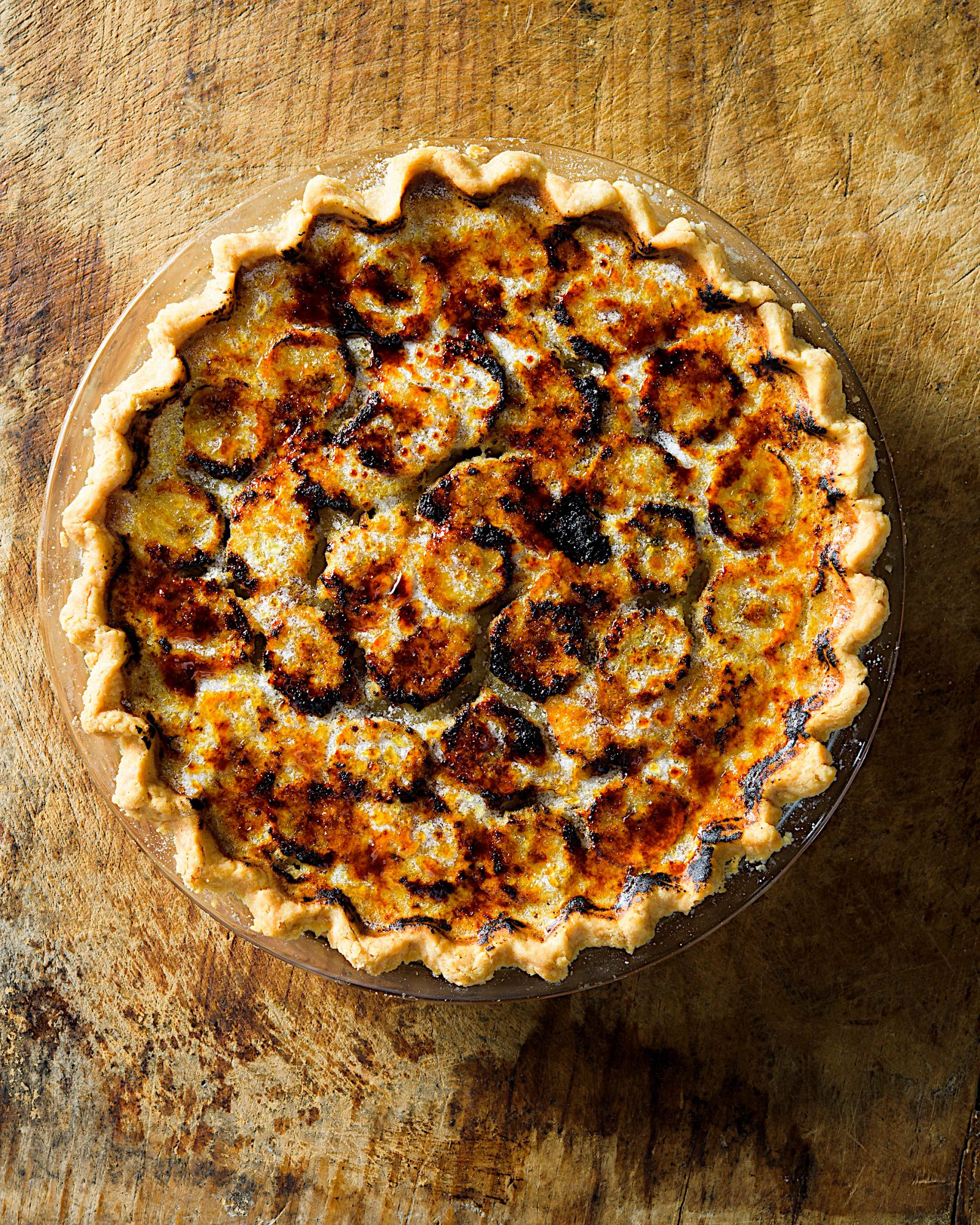 Banana Custard Pie with Caramelized Sugar