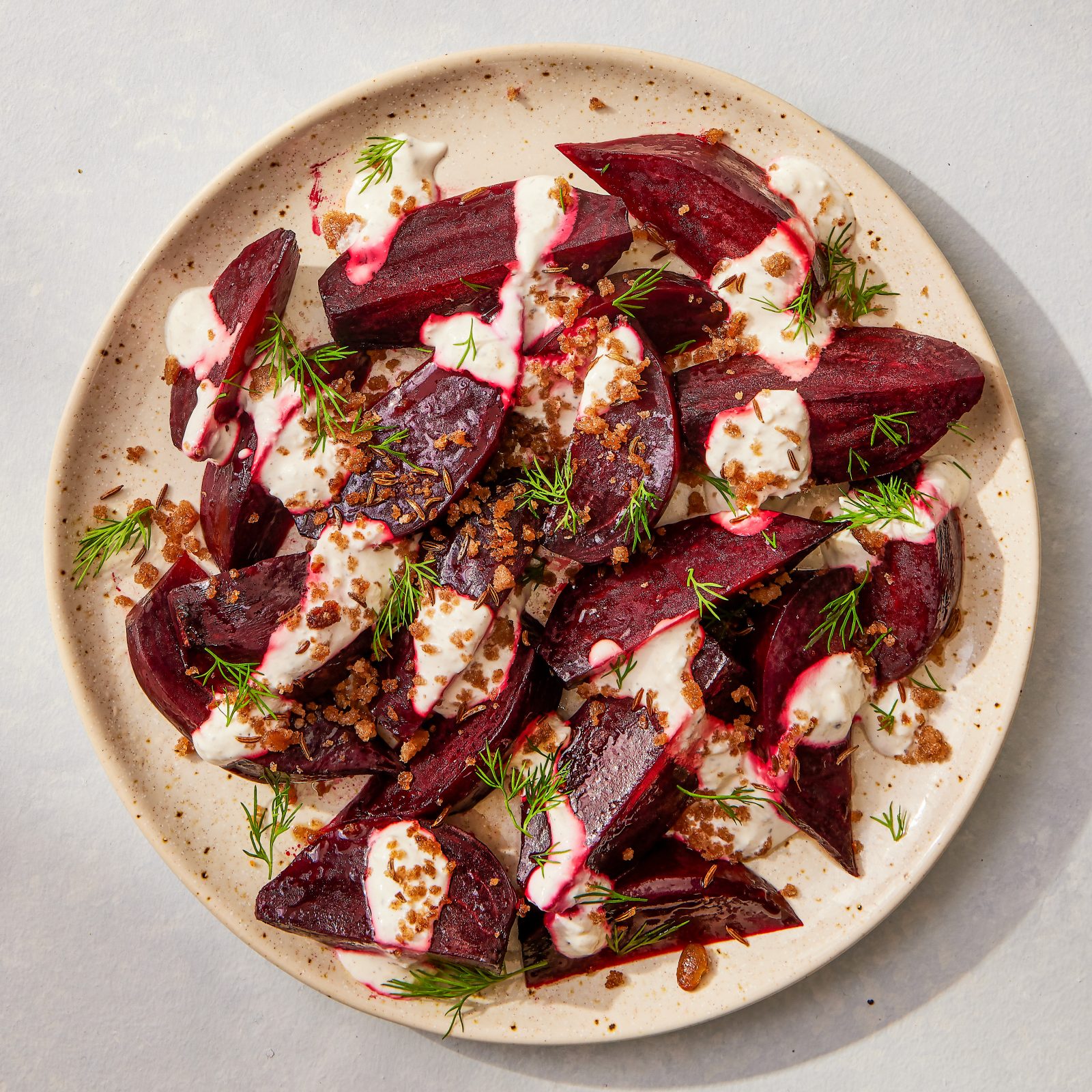 Beet Salad Horseradish Dressing Caraway Breadcrumbs