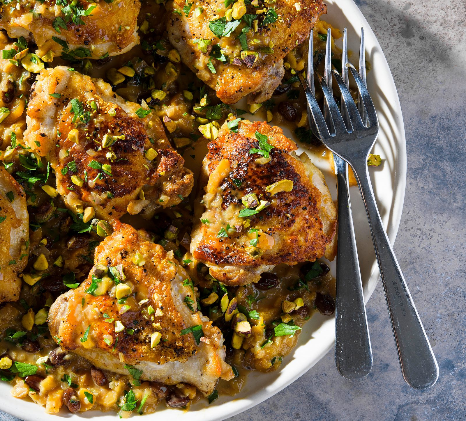 Braised Chicken Apricot Pistachio
