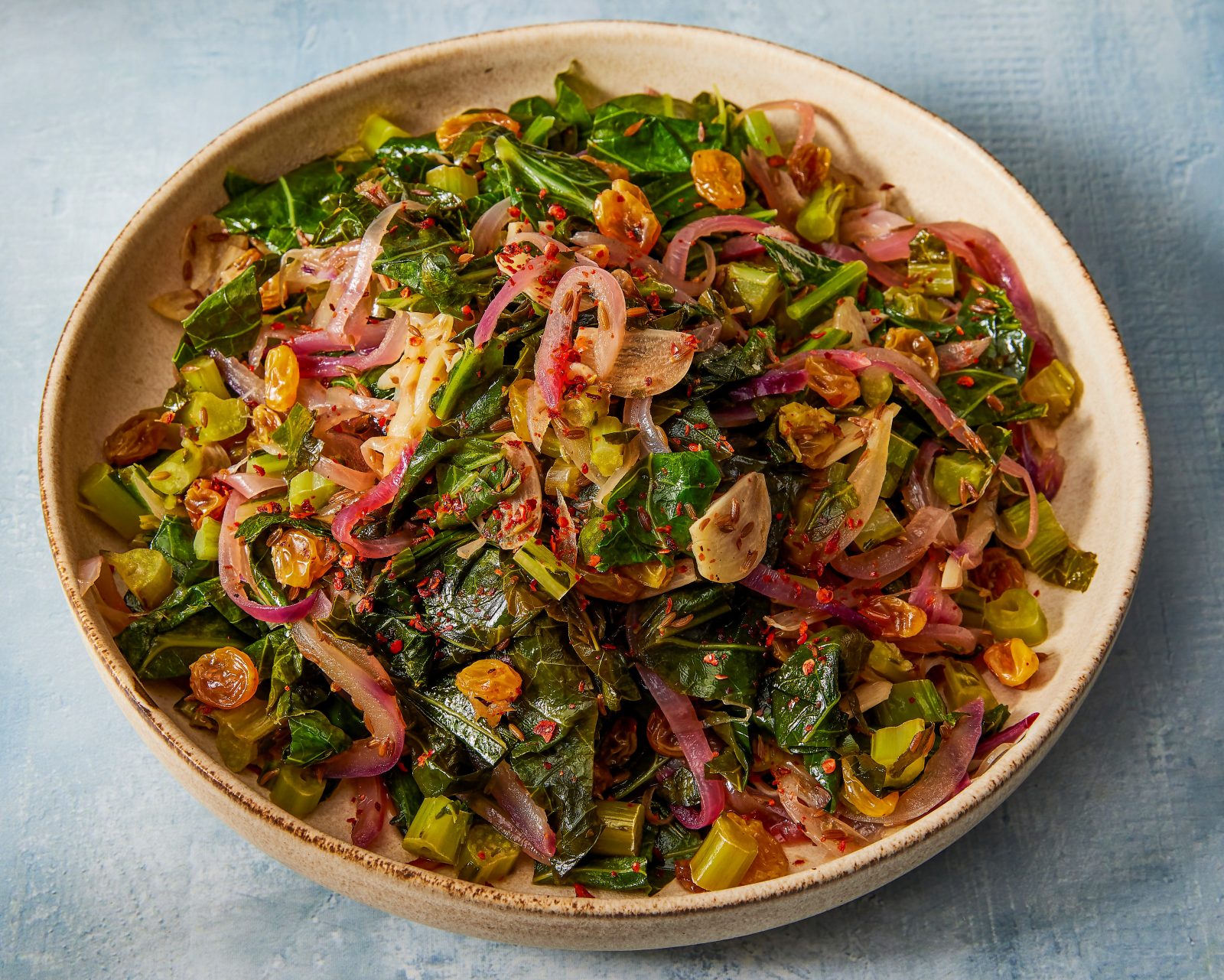 Braised Collard Greens Pickled Raisins