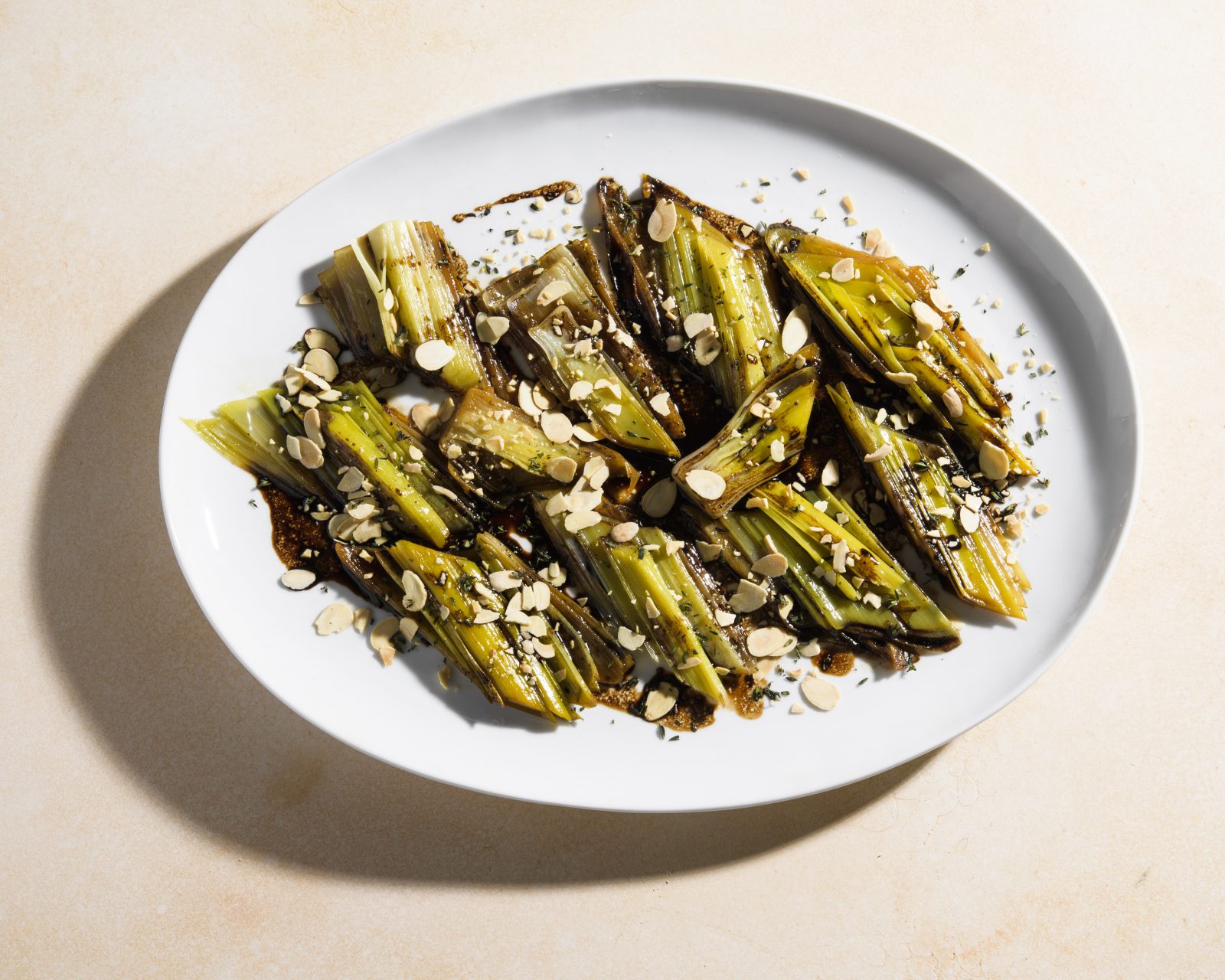 Braised Leeks Balsamic Glaze