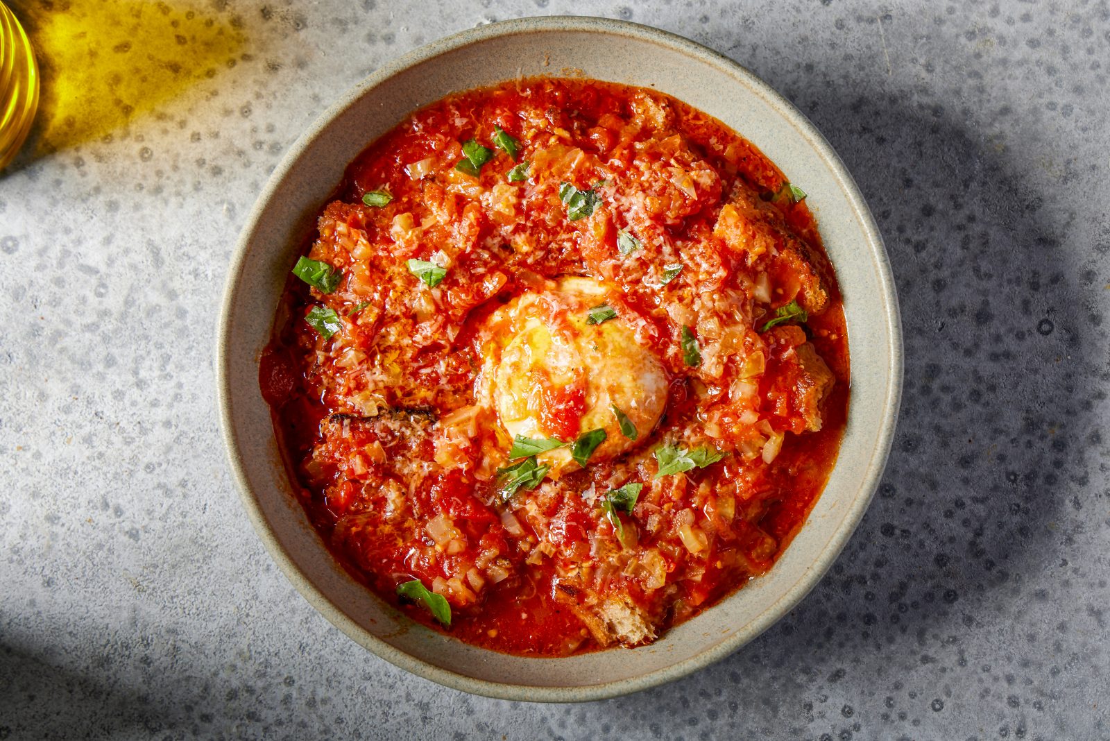 Bread Tomato Soup Poached Eggs Acquacotta