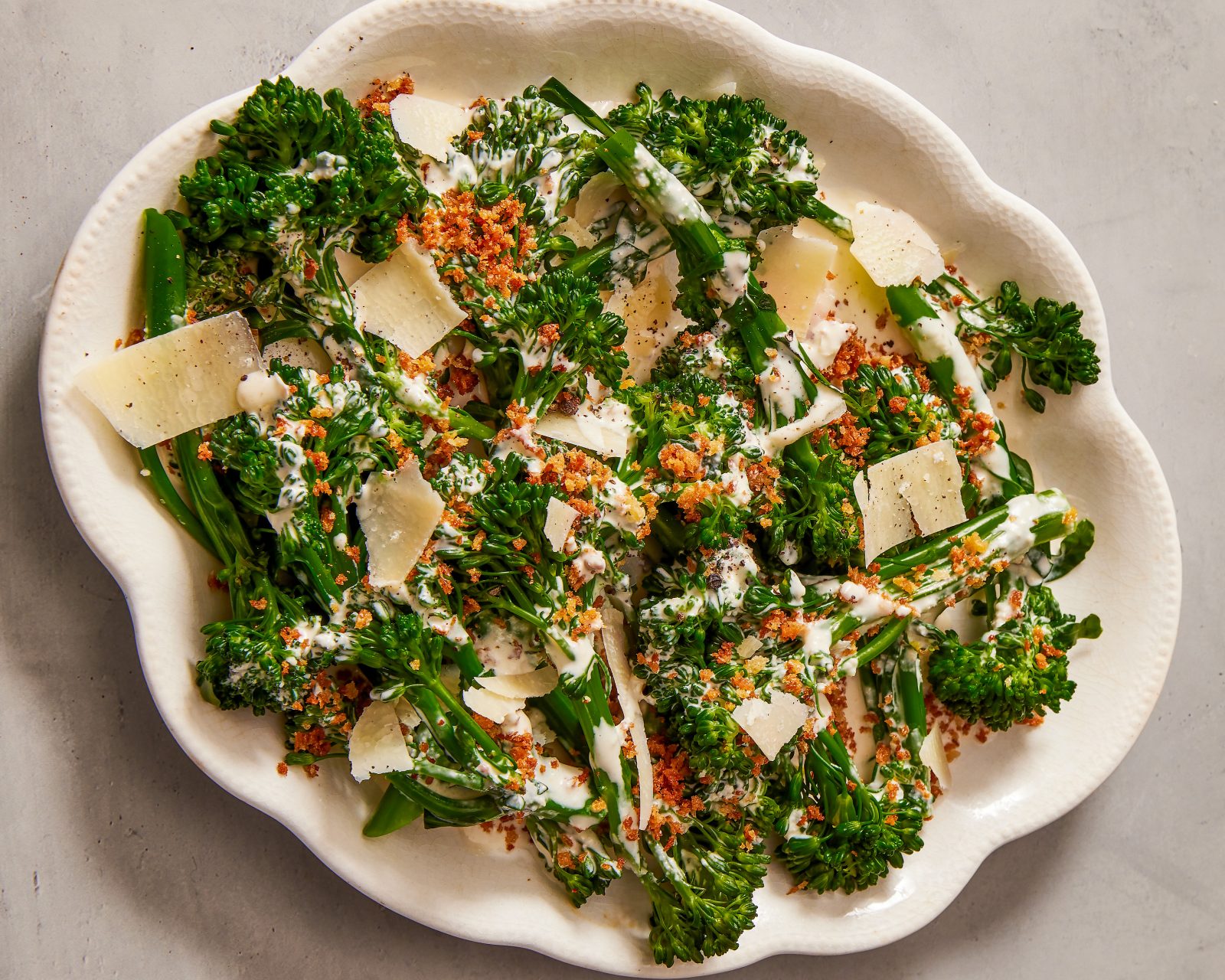 Broccolini Miso Casear Dressing