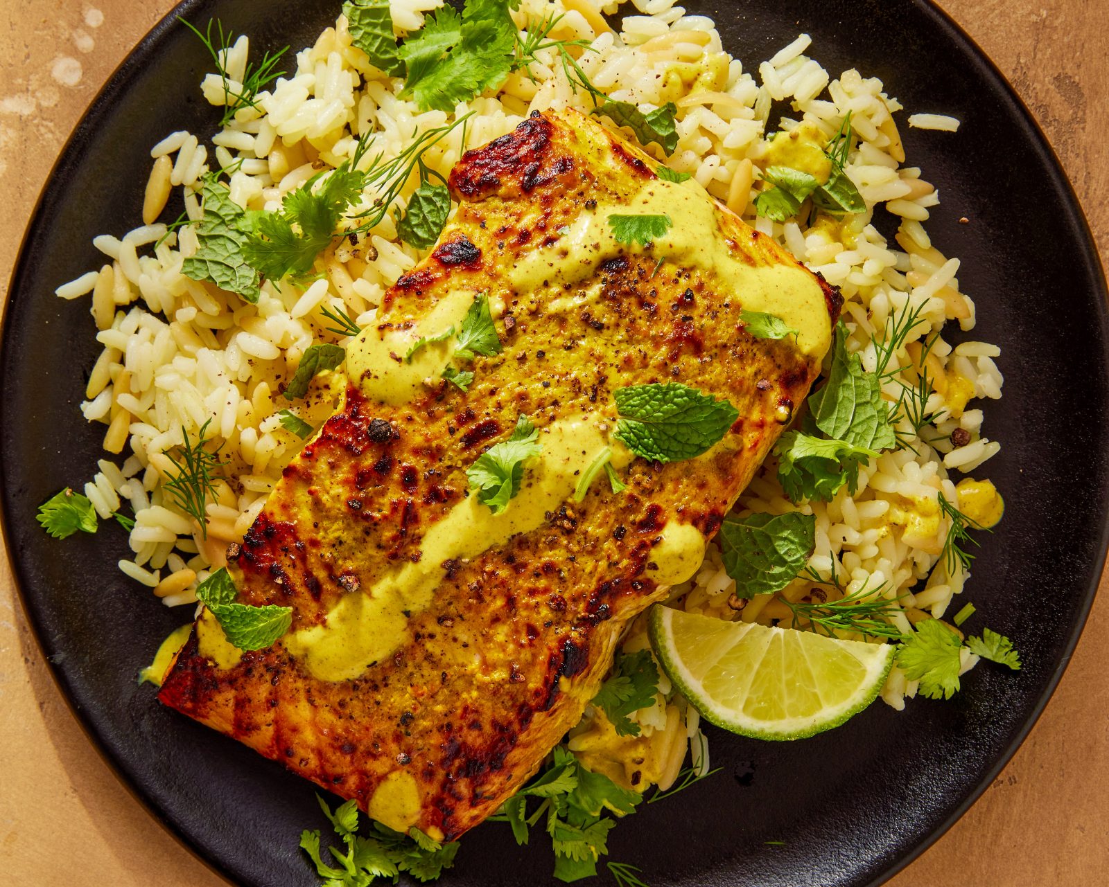 Broiled Salmon Yogurt Citrus Warm Spices