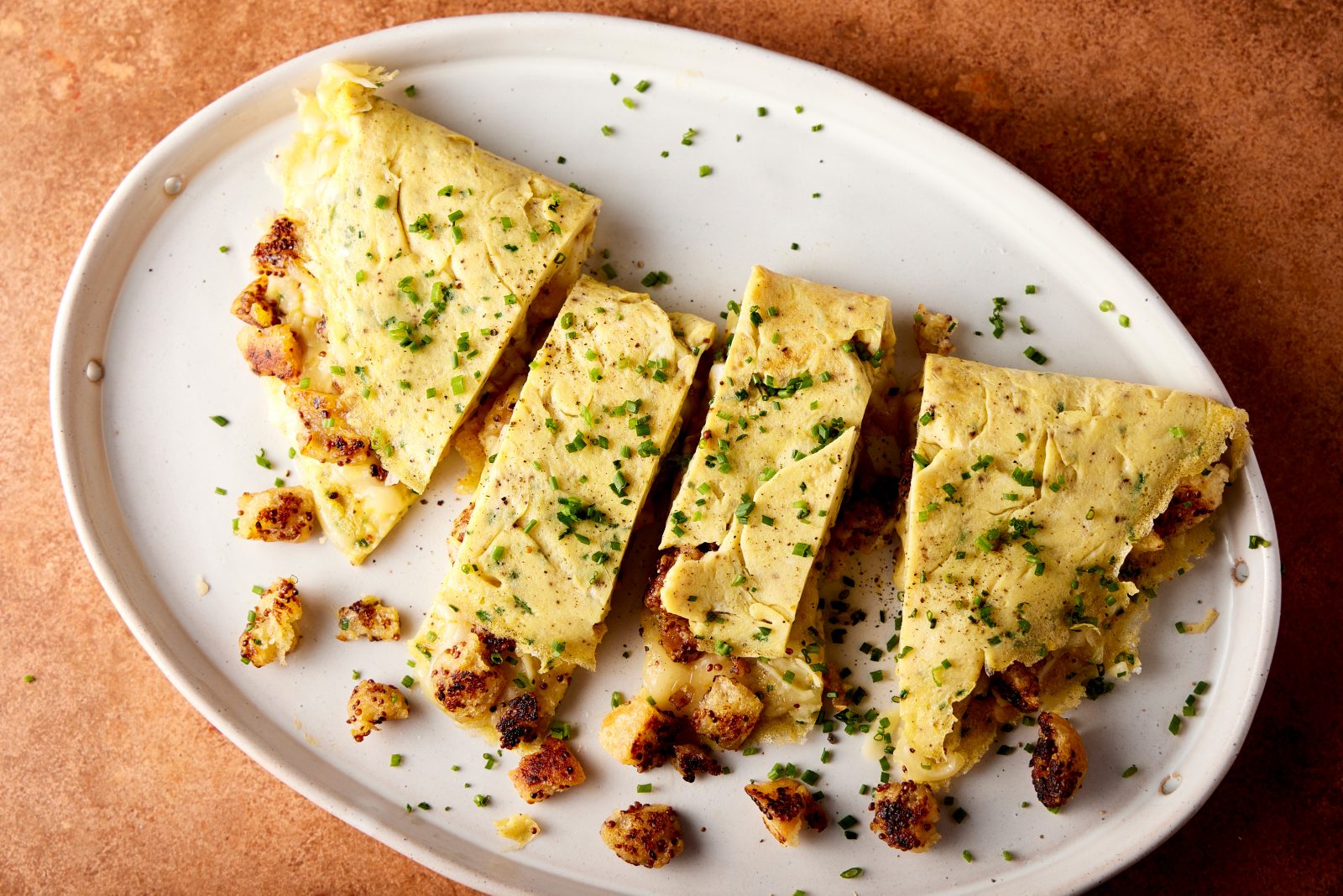Butter Crisped Crouton Gruyere Omelet
