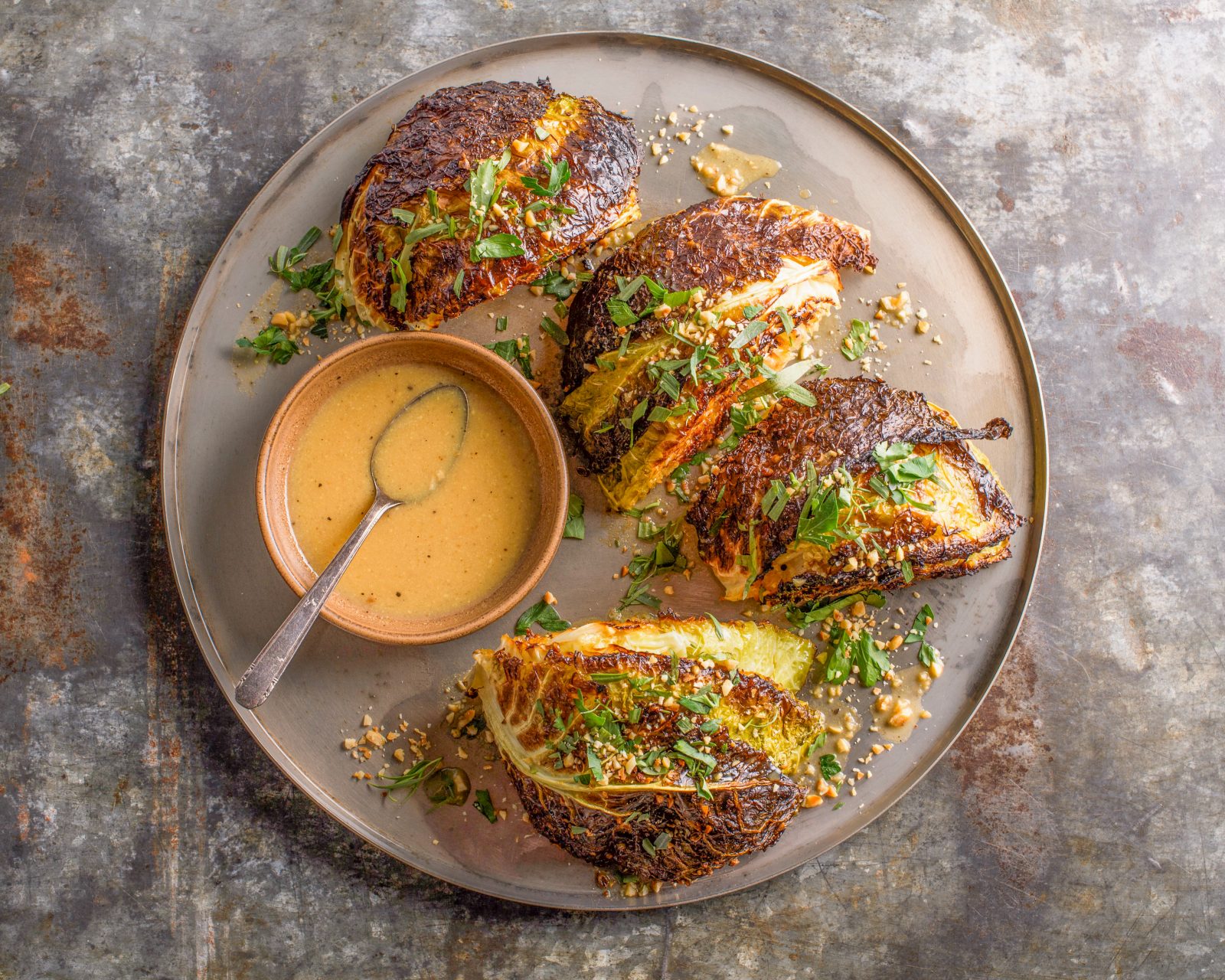 Butter Roasted Cabbage Hazelnut Gremolata