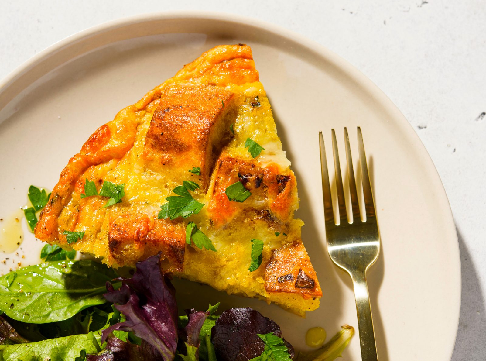 Caramelized Onion Crouton Gruyere Frittata