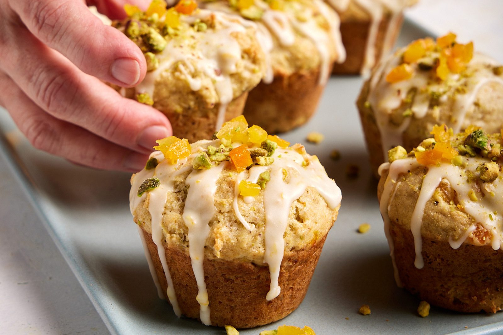 Cardamom Spiced Pistachio and Apricot Muffins