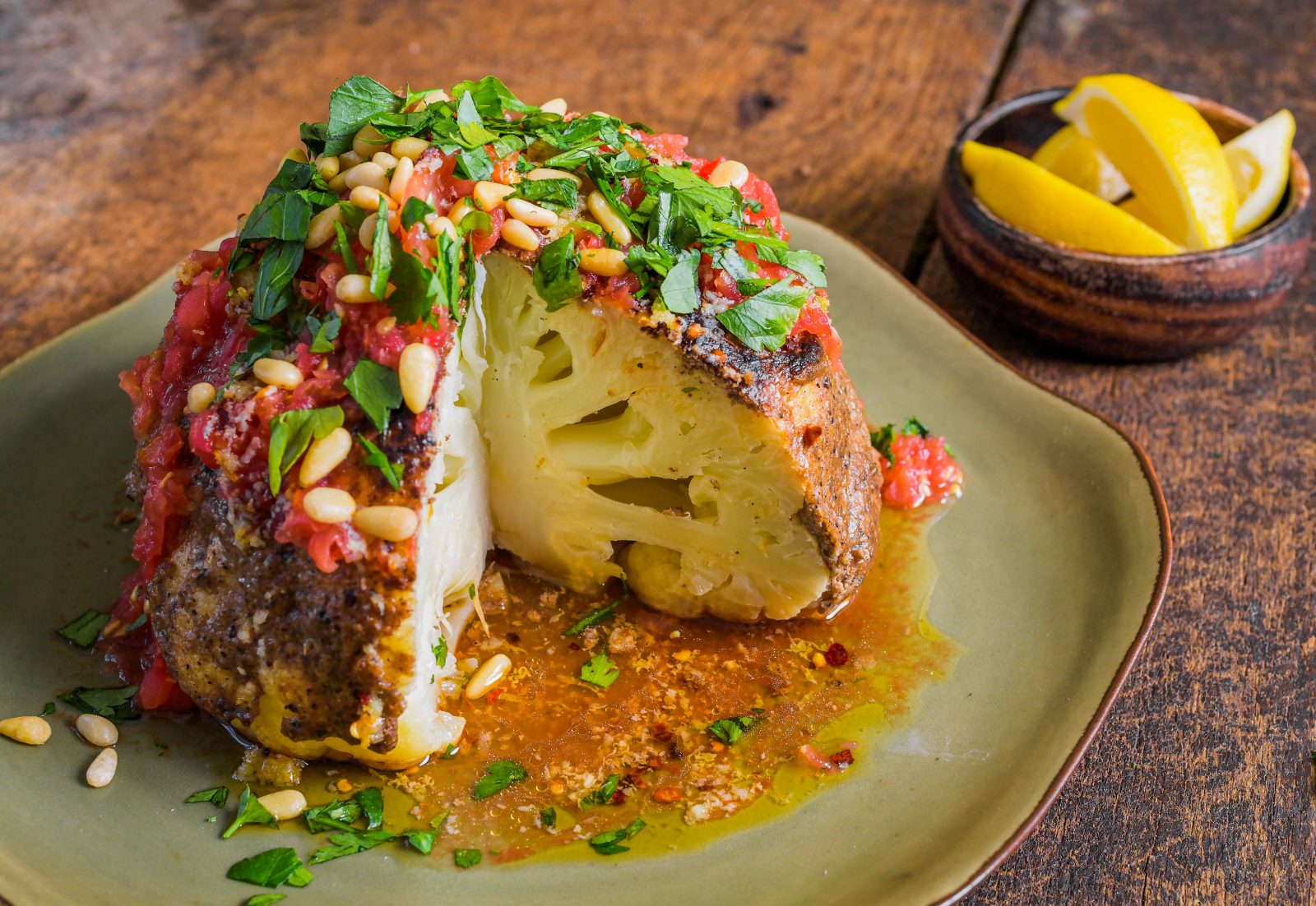 Cauliflower Spiced Tahini Garlic Chili Oil