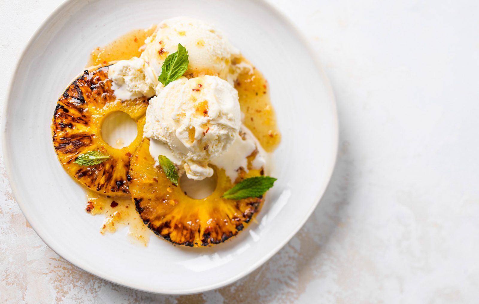 Charred Pineapple Spiced Honey Coconut Ice Cream