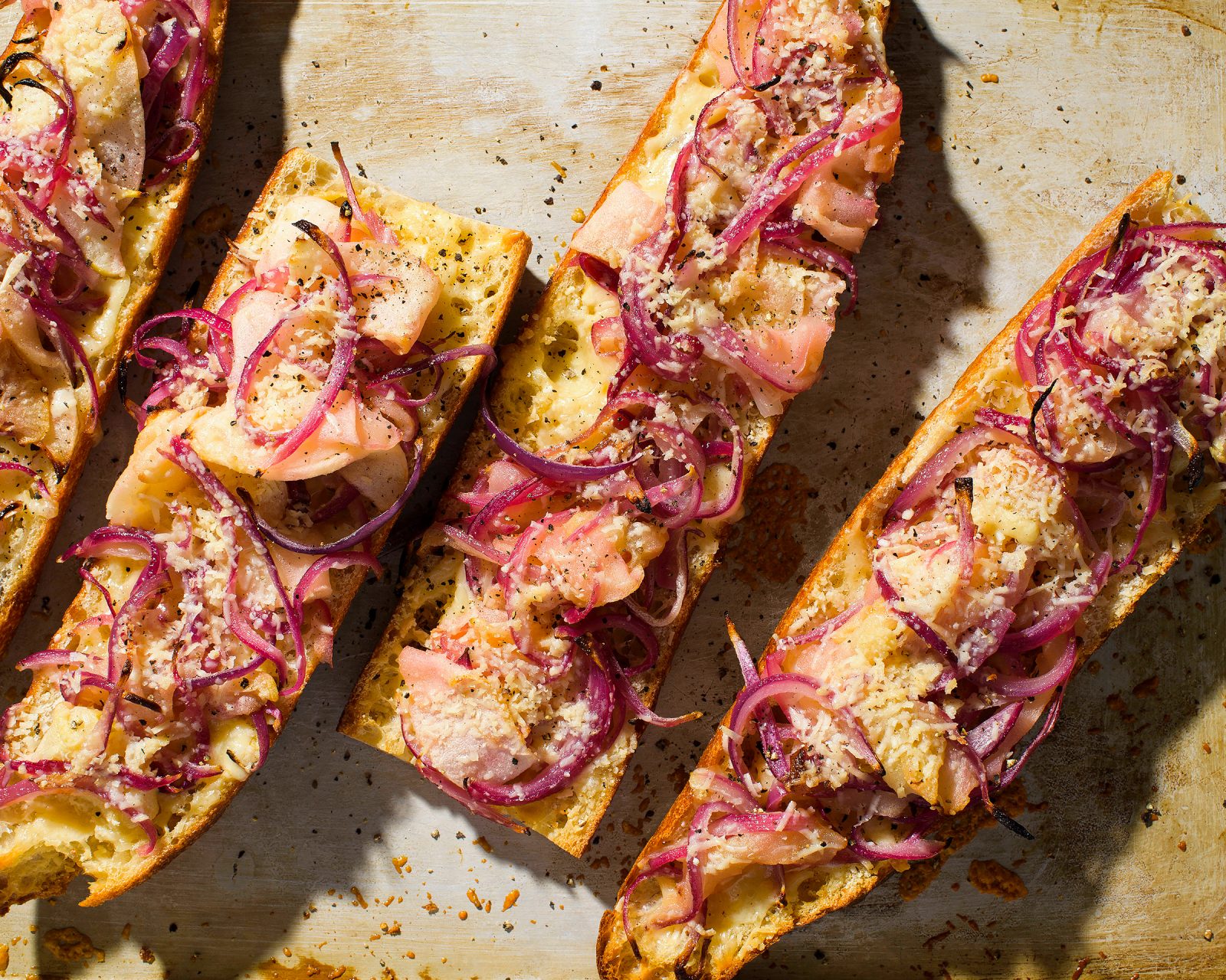 Cheddar Apple Tartines