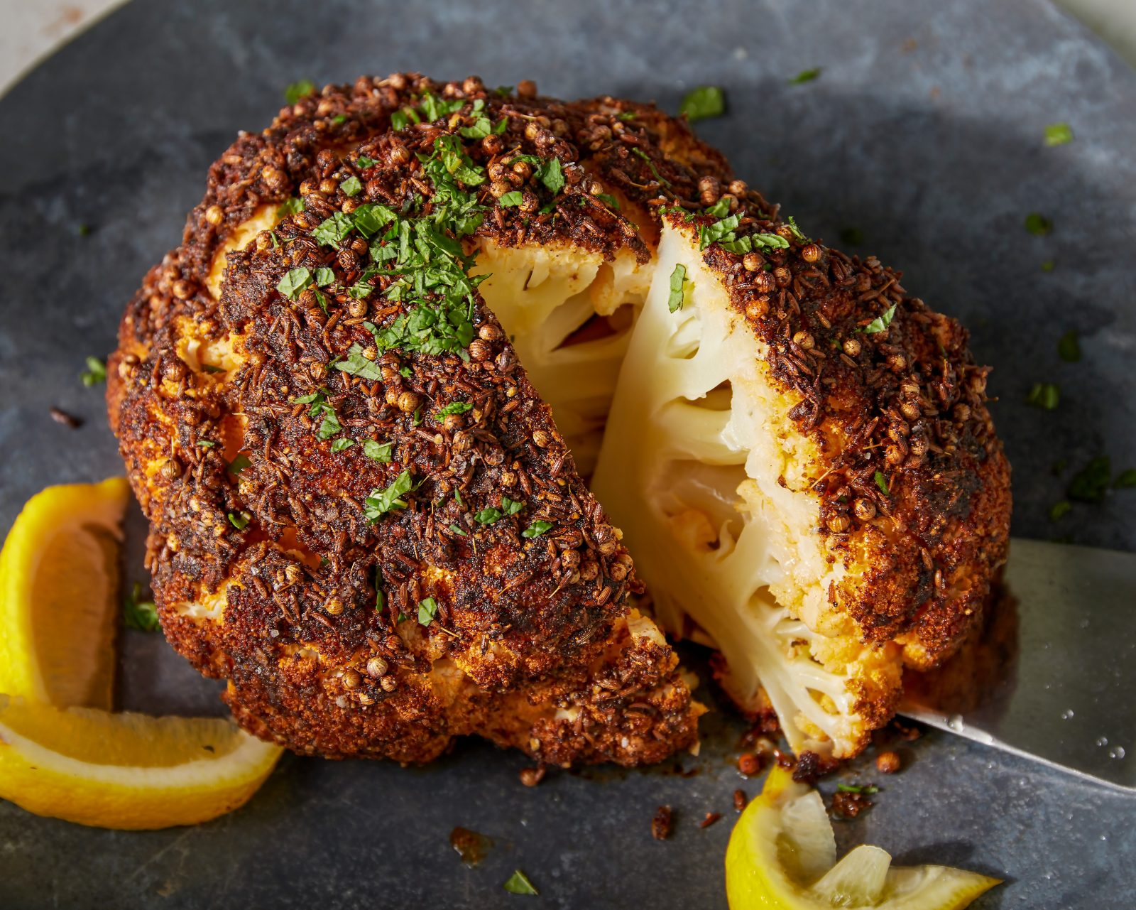Chermoula Roasted Whole Cauliflower