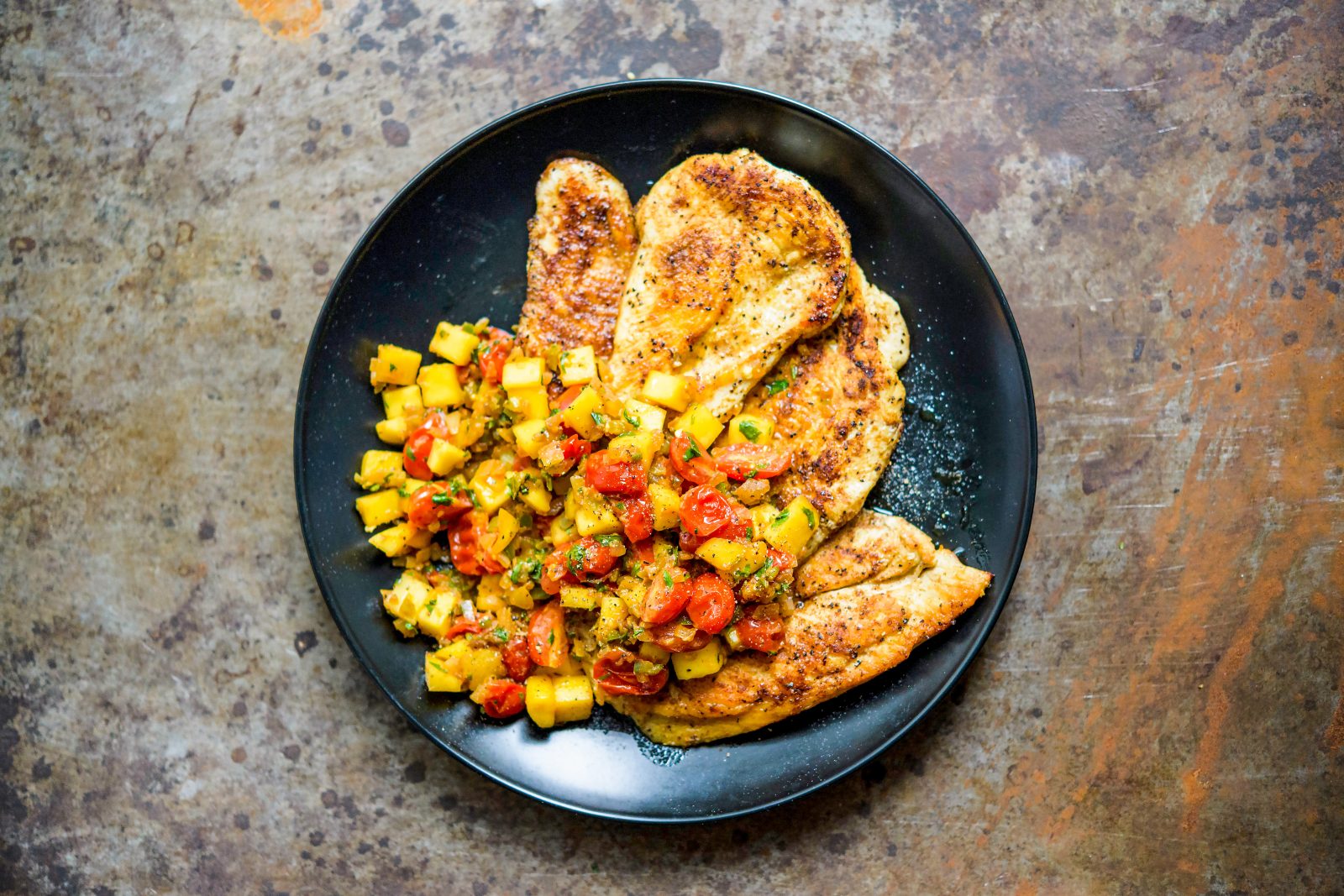 Chicken Cutlets Mango Tomato Sauce