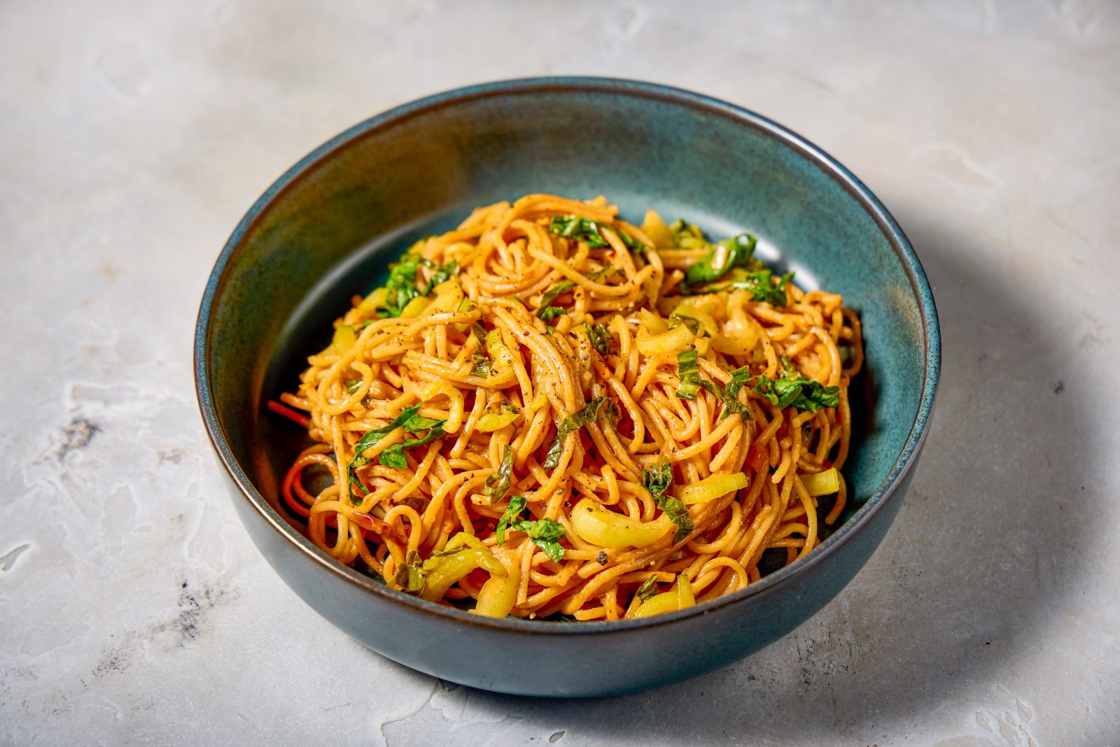Chili Crisp Peanut Noodles Bok Choy
