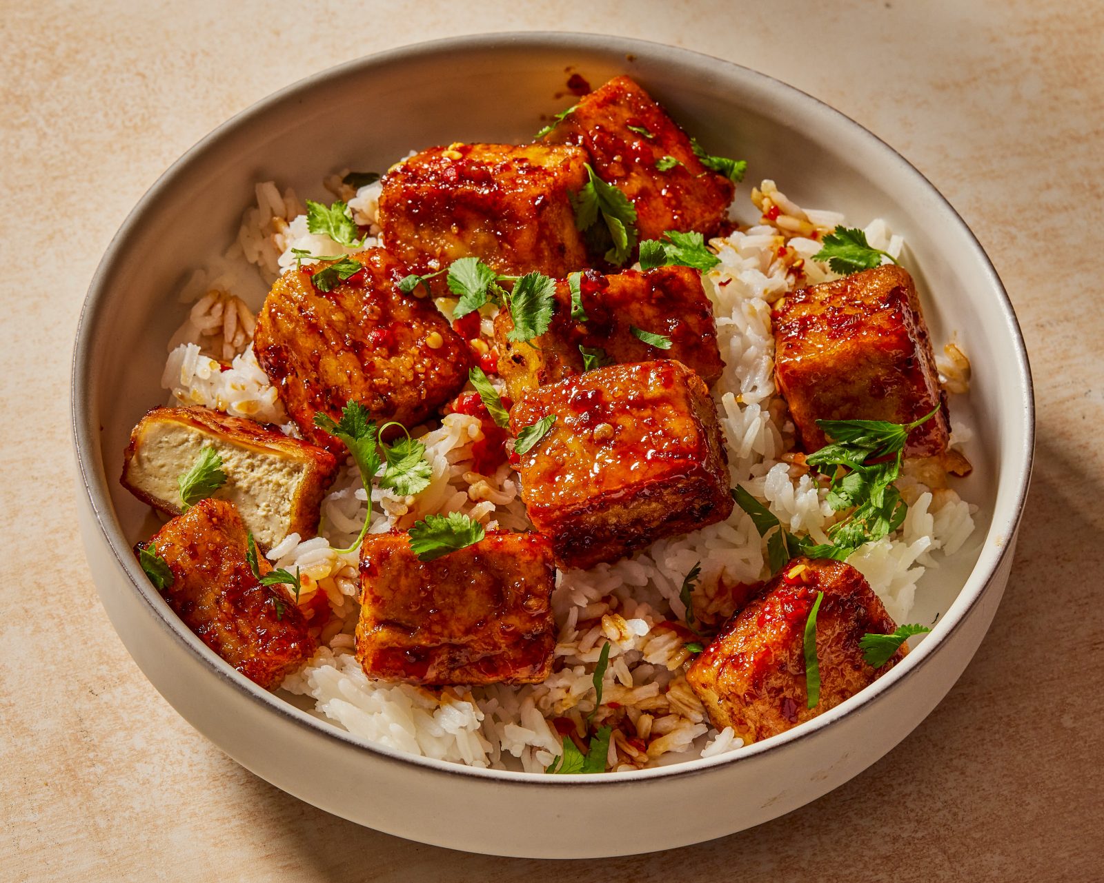 Chili Garlic Glazed Tofu