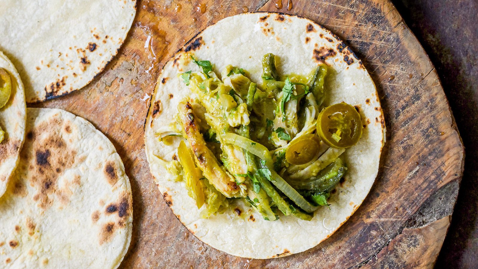 Chili Verde Turkey Tacos