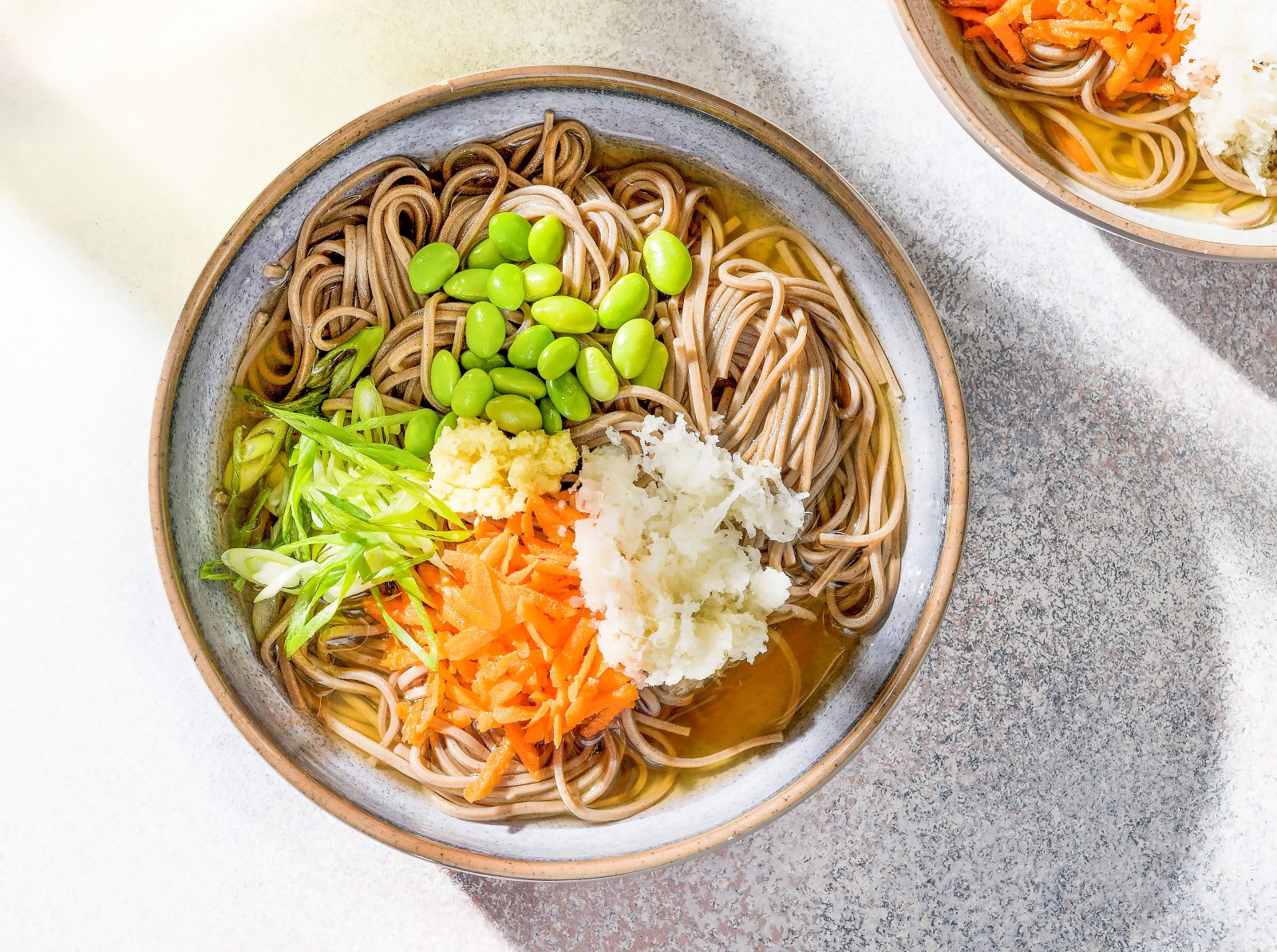 Chilled Soba Ginger Edamame
