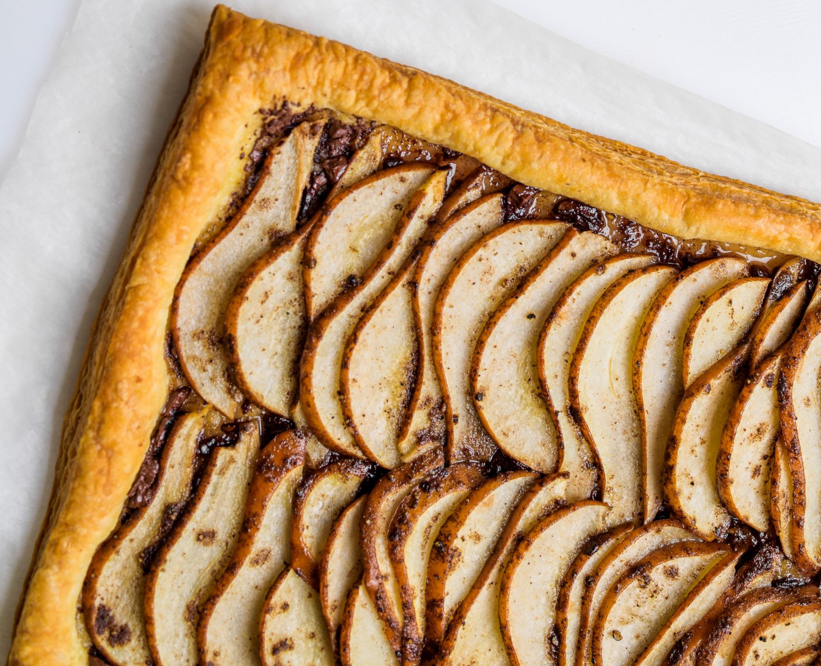Chocolate Spiced Pear Freeform Tart