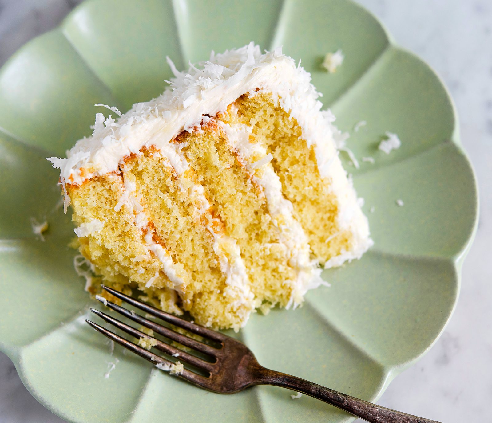 Coconut Layer Cake Slice