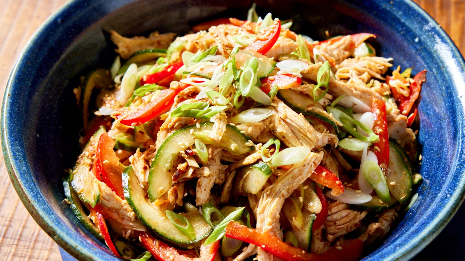 Double Sesame Sichuan Chicken Salad with Chili Crisp