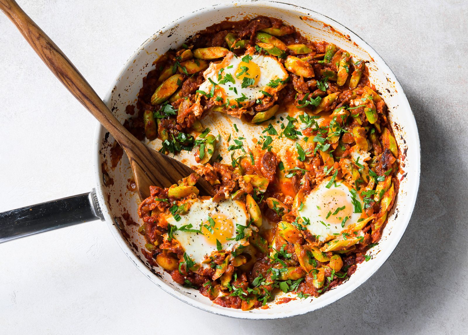 Eggs Chorizo Asparagus Tomatoes