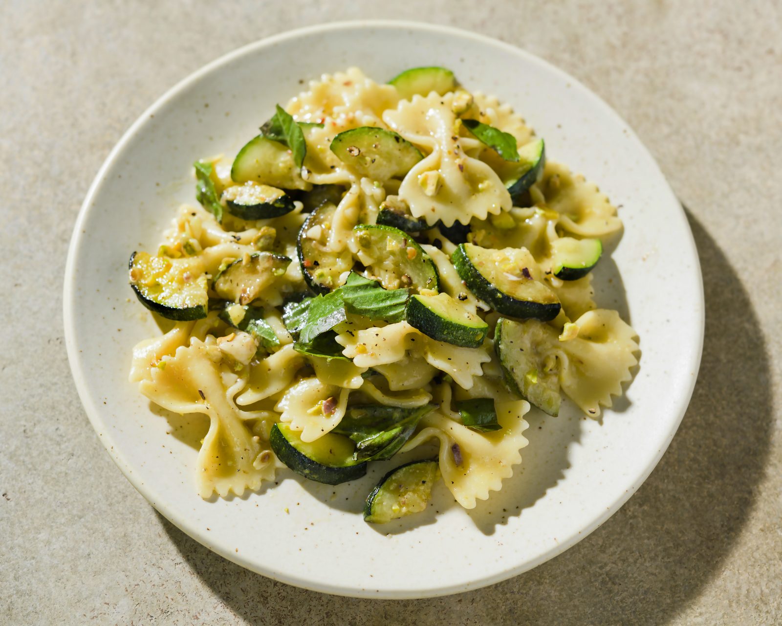 Farfalle Zucchini Pecorino Basil
