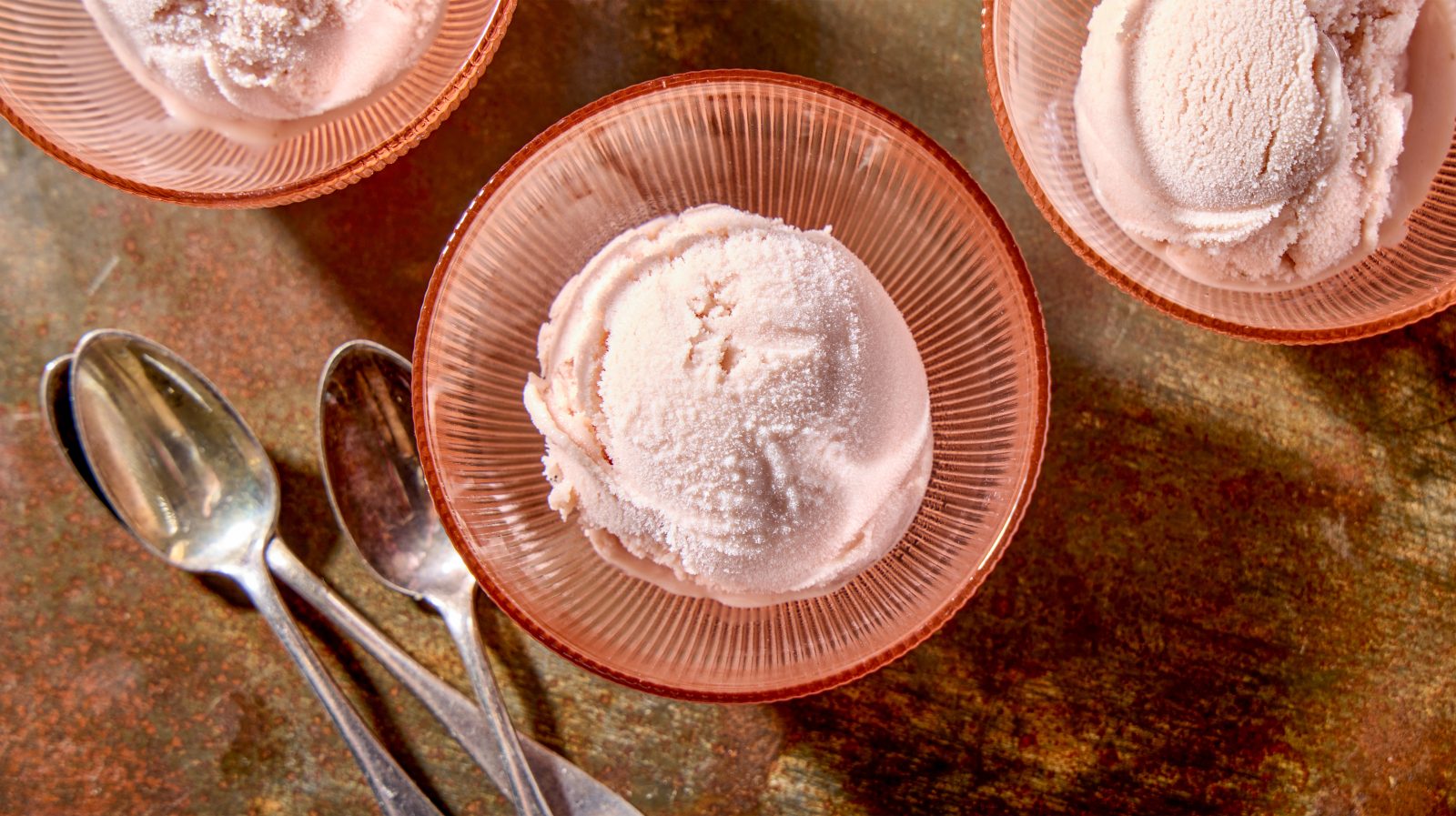 Food Processor Strawberry Balsamic Ice Cream Spoons