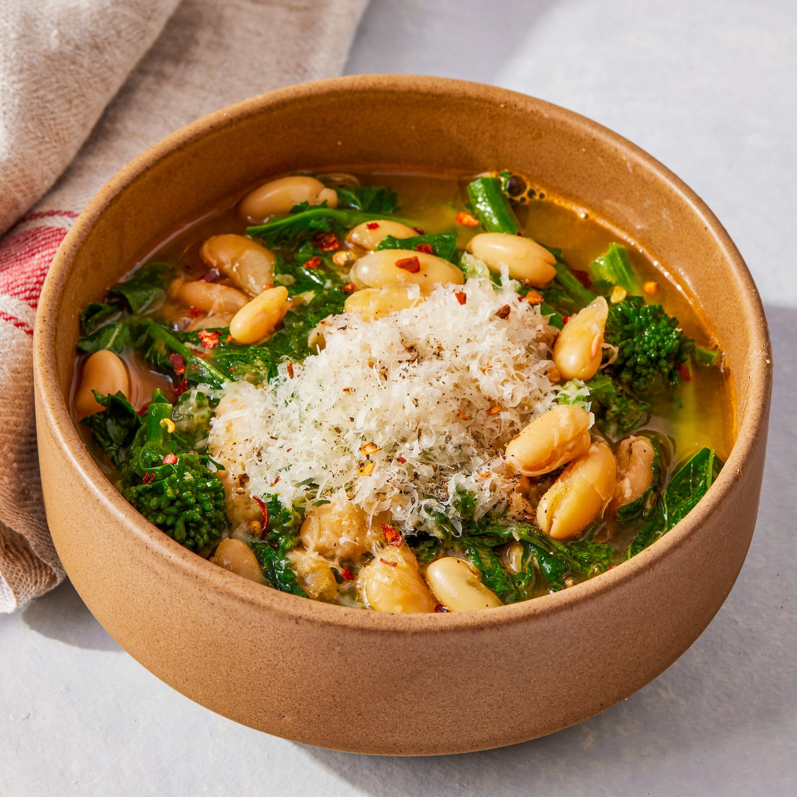 Garlicky White Bean Soup Broccoli Rabe Parmesan