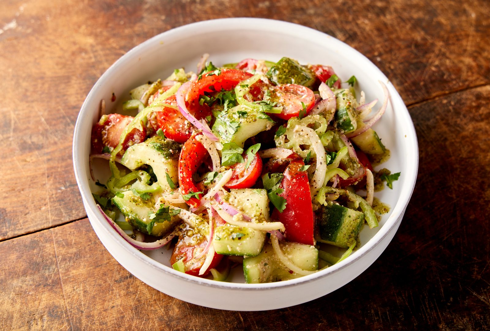 Georgian Tomato Cucumber Salad Walnuts