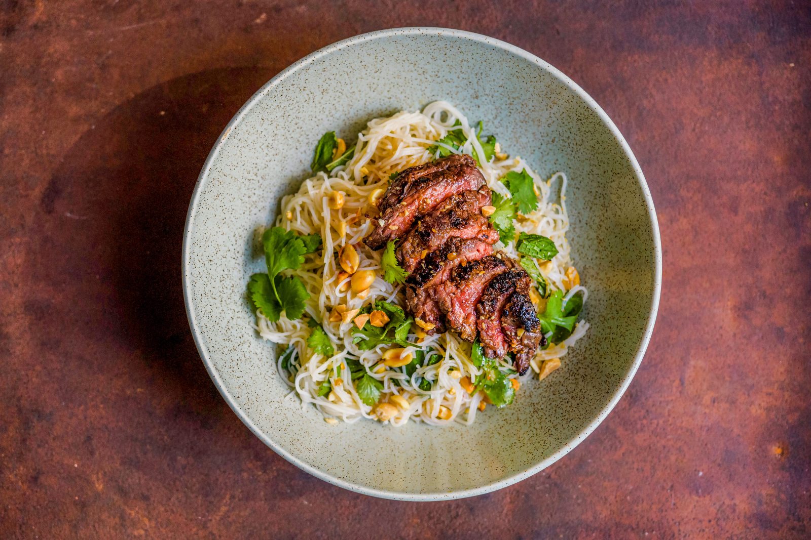 Ginger Beef Rice Noodle Salad