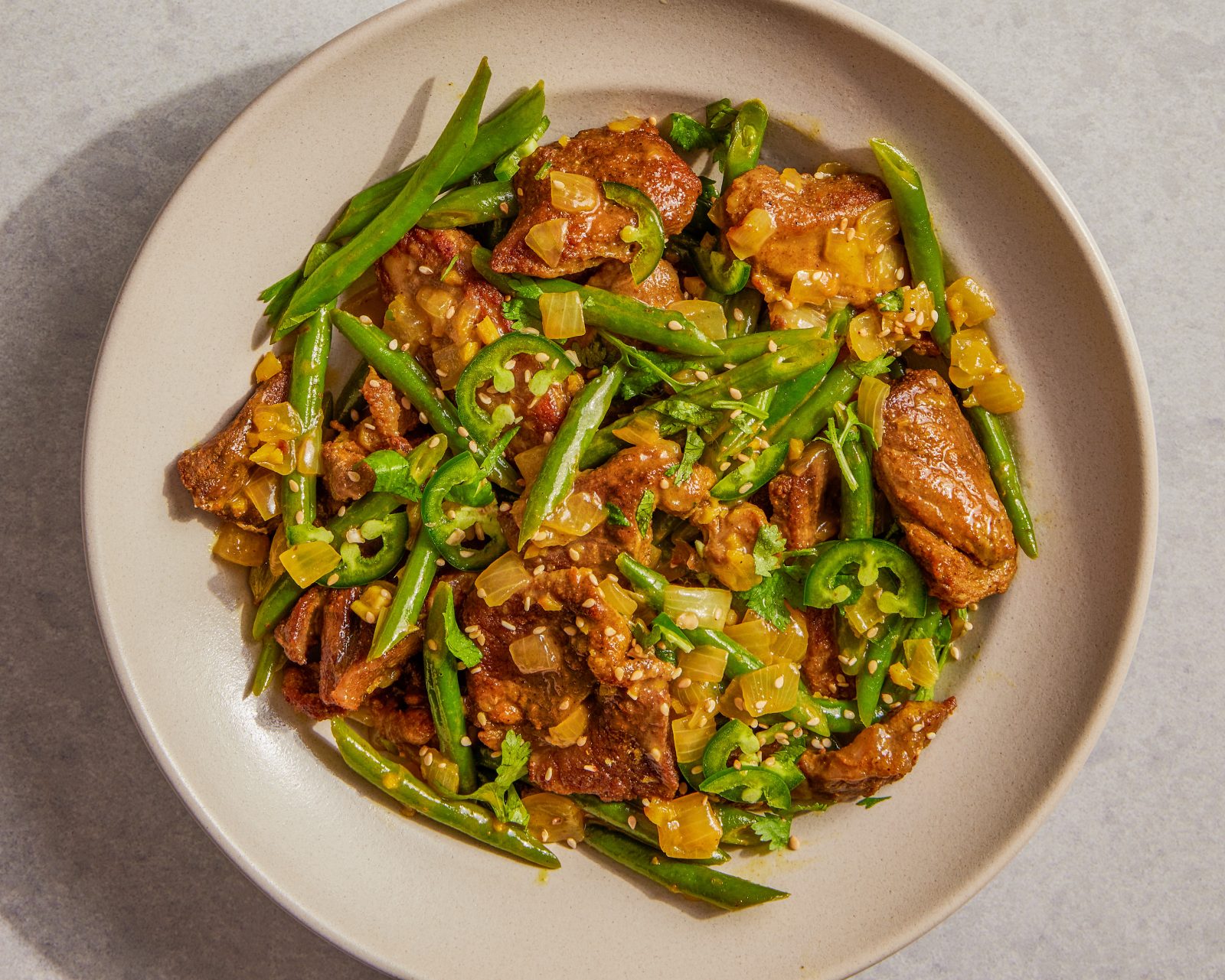 Ginger Curry Pork Green Beans