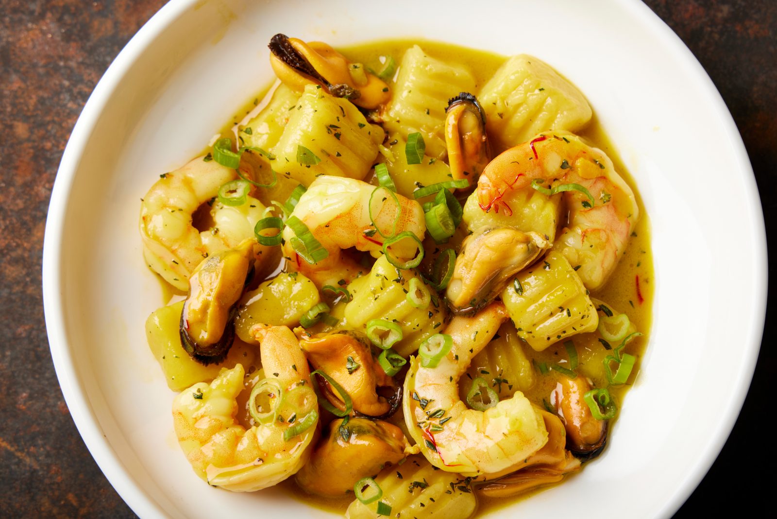 Gnocchi Saffron Shrimp Mussels