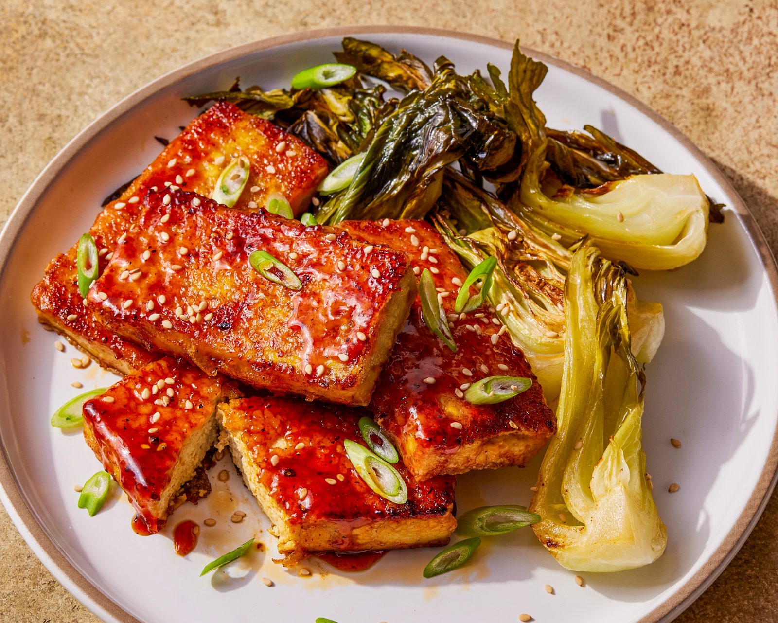 Gochujang Glazed Tofu Bok Choy Traybake