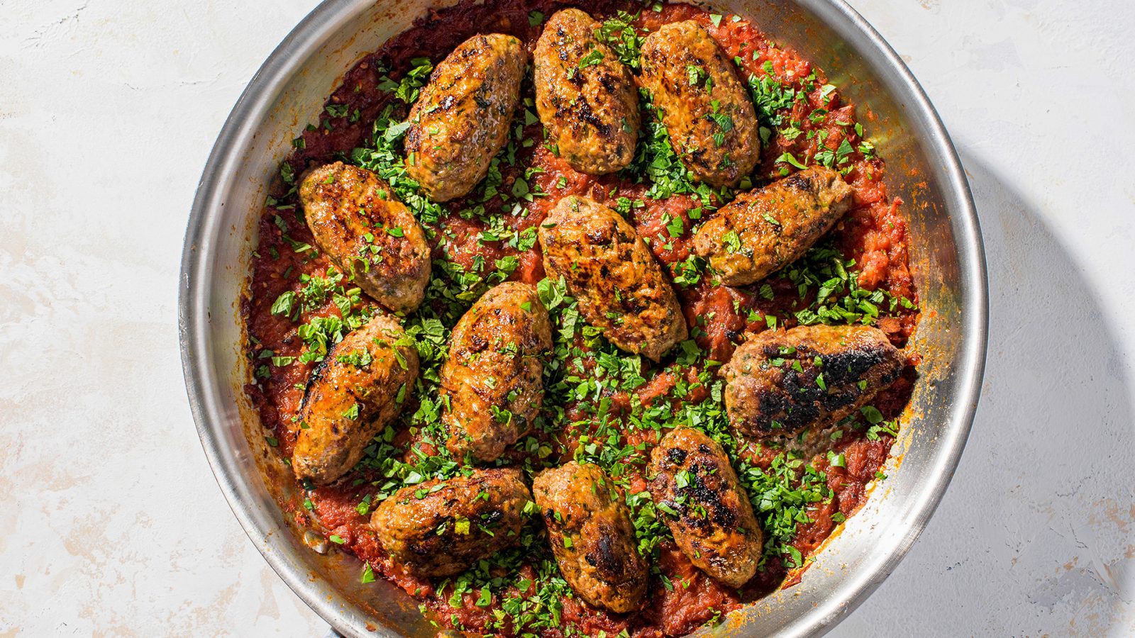Greek Meatballs Tomato Sauce Soutzoukakia FB