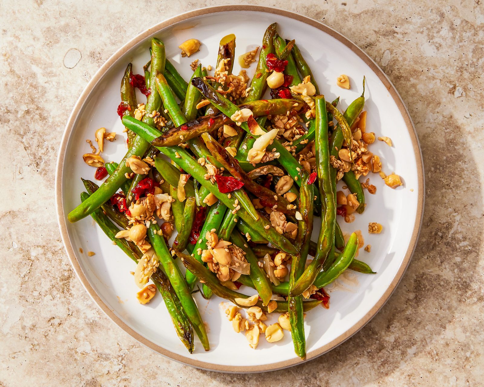 Green Beans Chipotle Chili Peanuts