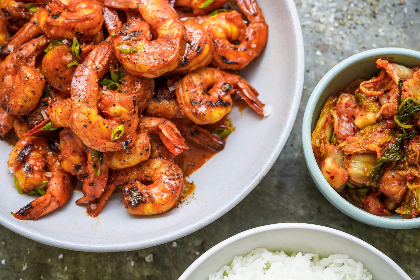 Grilled Gochujang Shrimp Scallions