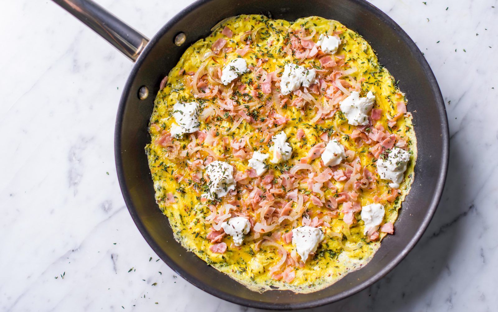 Ham Goat Cheese Omelet Grainy Mustard