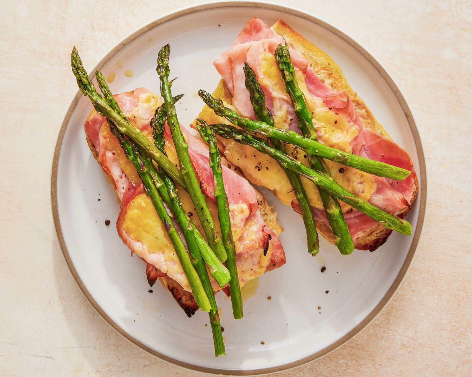 Ham Gruyere Asparagus Tartine