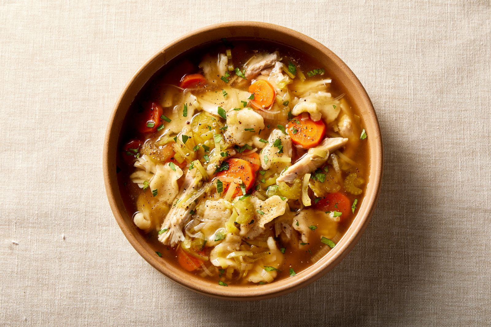 Hand Torn Noodle Turkey Soup