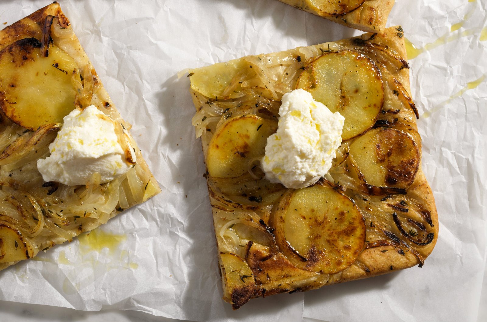 Inverted Pizza Onion Potato Thyme