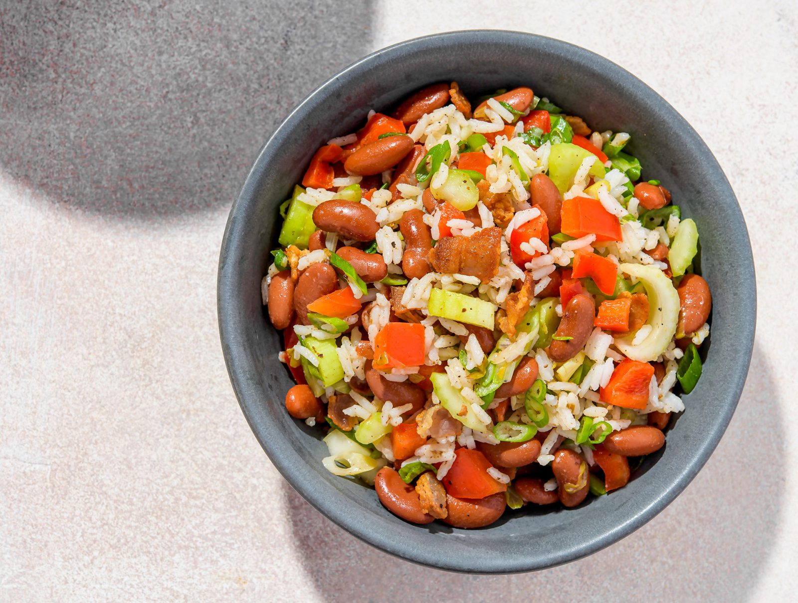 Kidney Bean Rice Salad Bacon Cider Vinegar