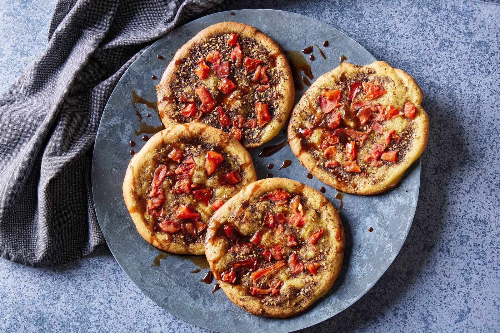 Lebanese Flatbreads Tomatoes Spiced Zaatar Sumac