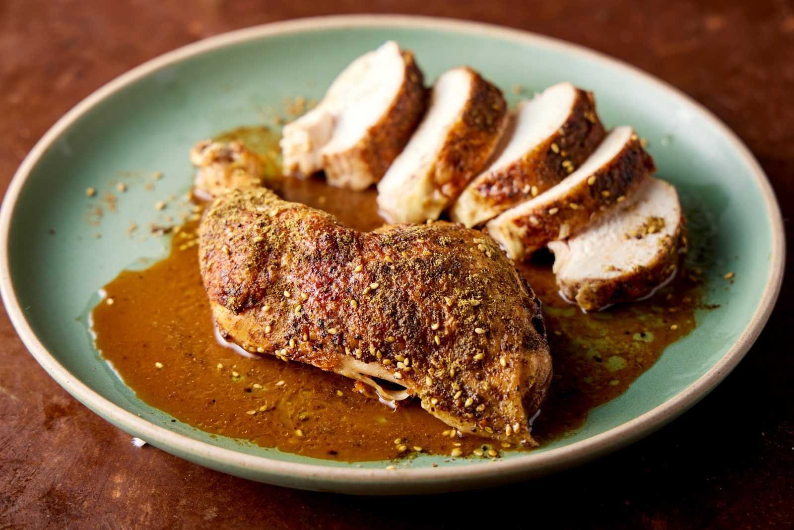Lemon Zaatar Chicken Under Brick