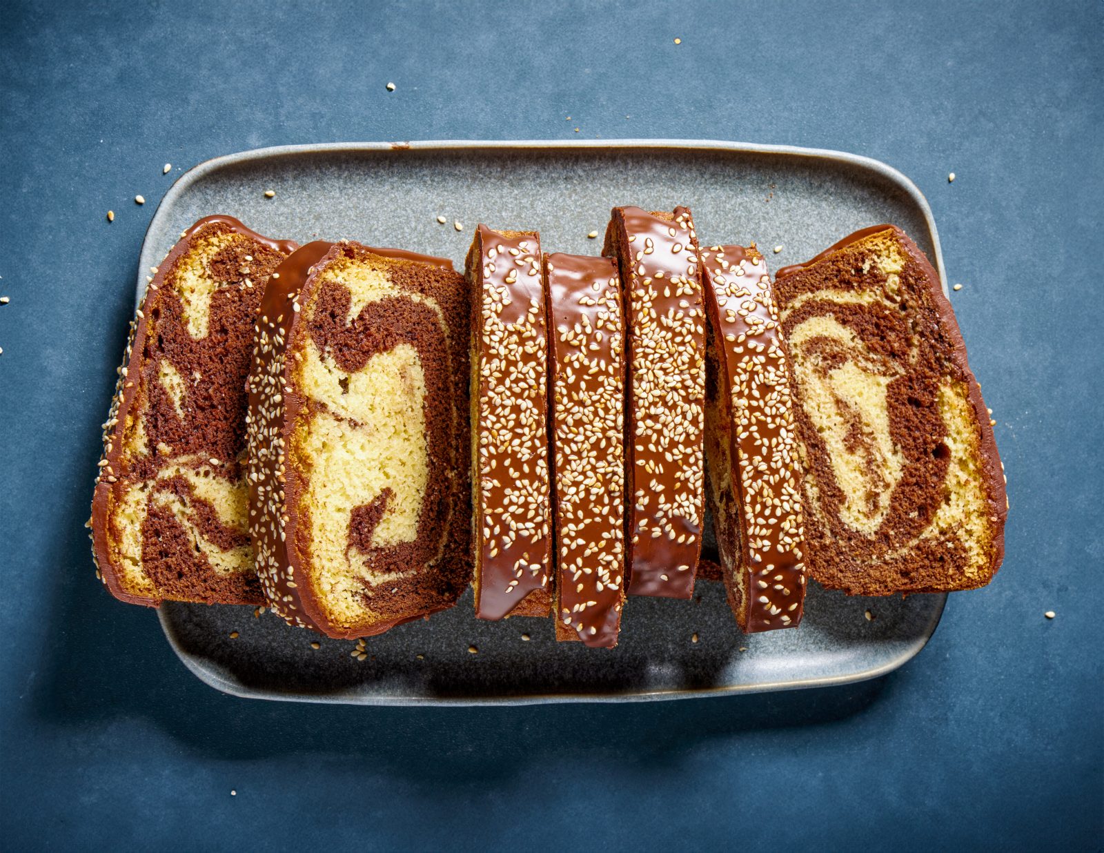 Marbled Chocolate Tahini Cake