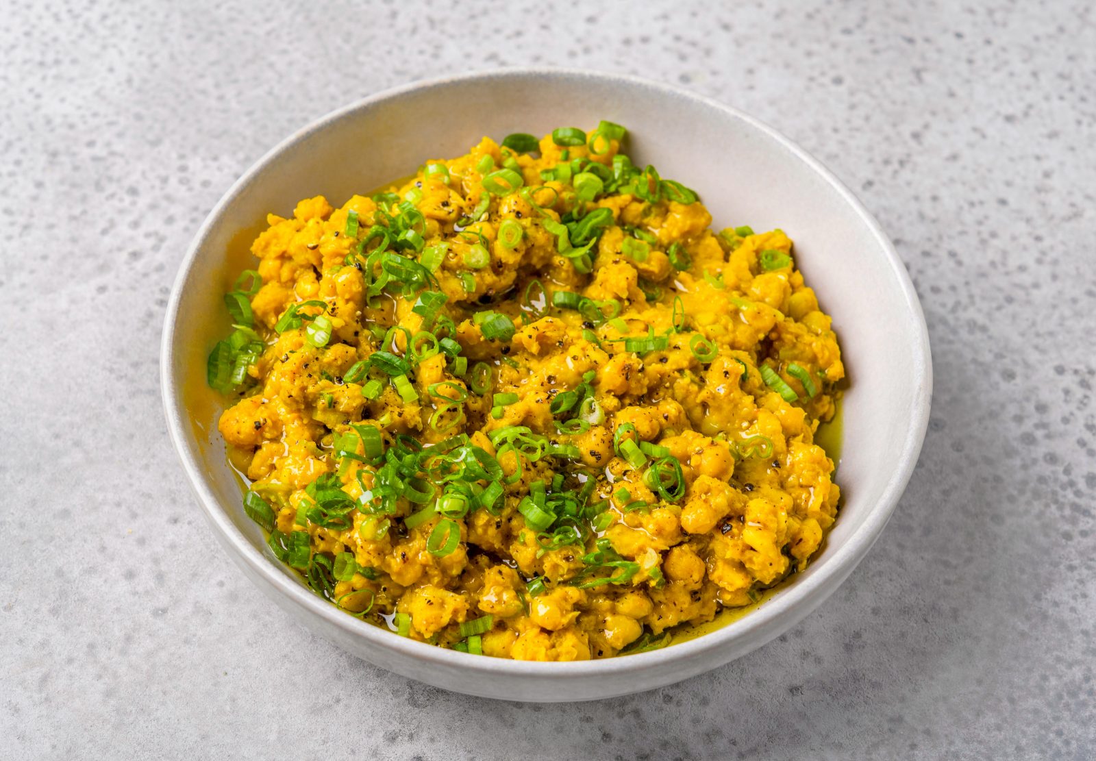 Mashed Chickpeas Scallions Lemon