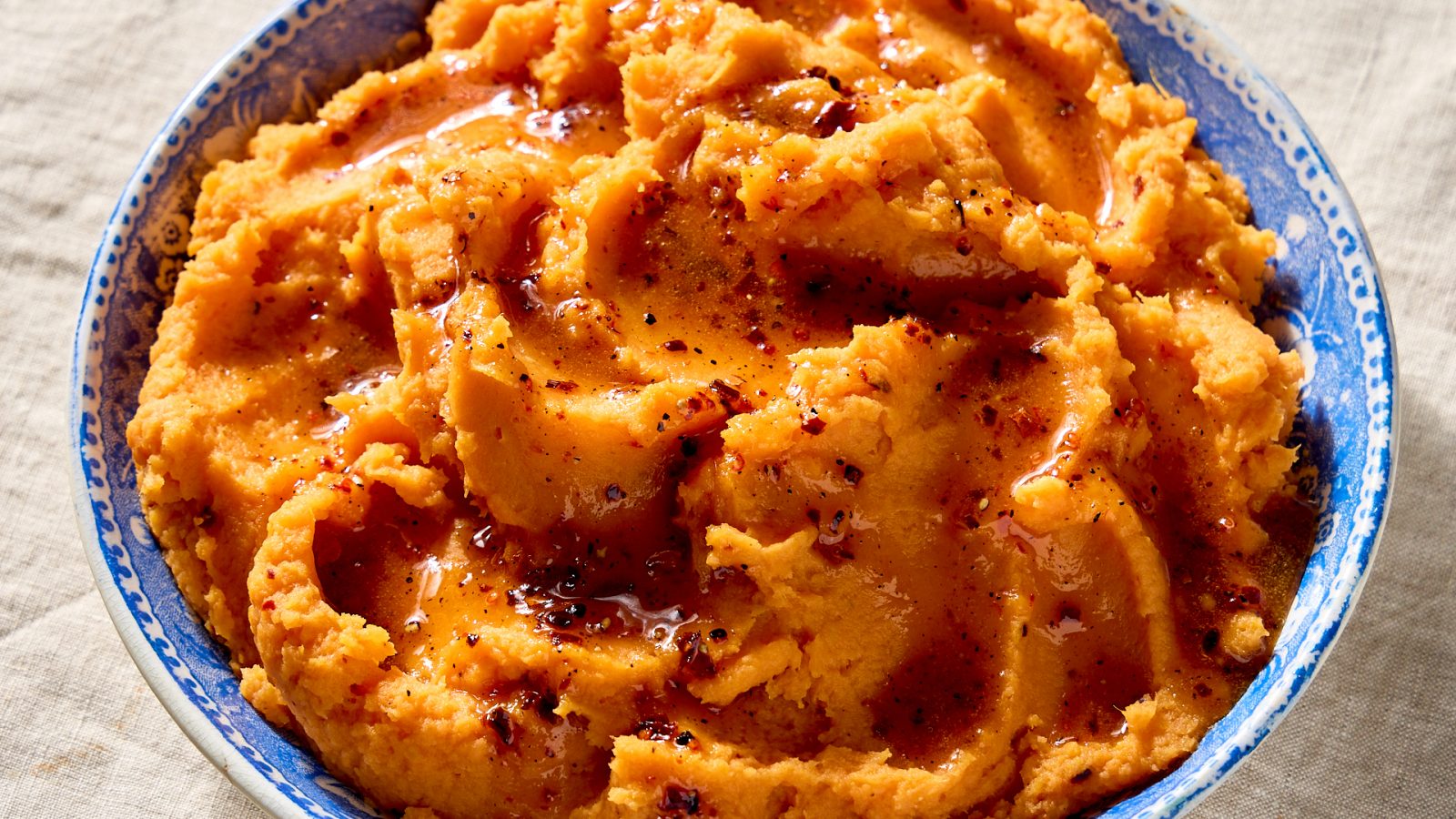 Mashed Sweet Potatoes with Aleppo Pepper and Honey